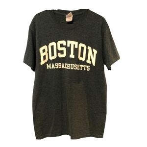 Boston Massachusetts small dark gray short sleeve tee shirt